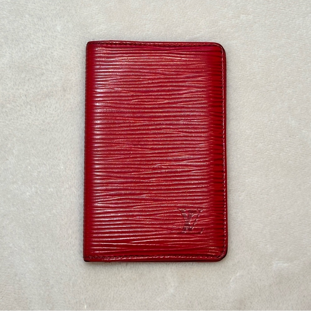 Louis Vuitton Red Epi Leather Cardholder (rehab)